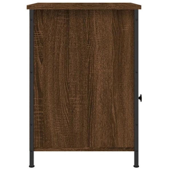 2 kpl yöpöytiä, joissa on laatikko ja ovellinen lokero, mitat 40 x 42 x 60 cm, ruskea insinööripuusta ja rautaa DEC035862 kastanj