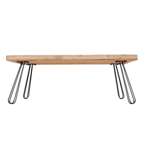 Industrielt design sofabord i træ og jern 120 x 60 cm 04_0008440 kastanj