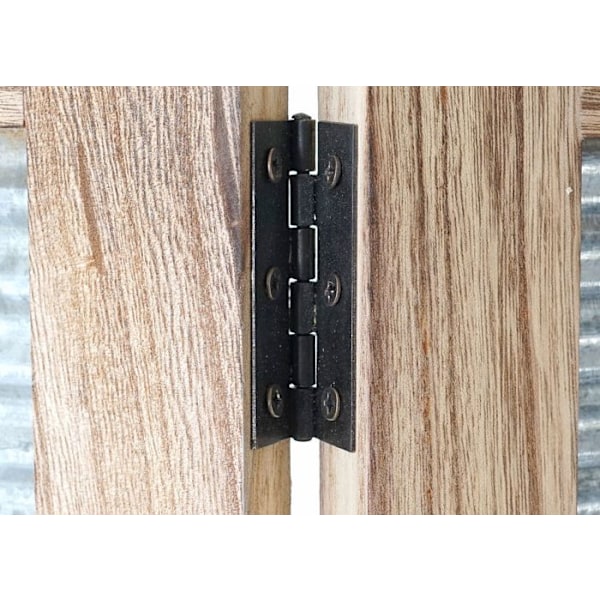 Paravent - Décoshop26 - 4 Paneler - Træ og Metal - 170x160x2cm - Fleksibel og Magnetisk kastanj