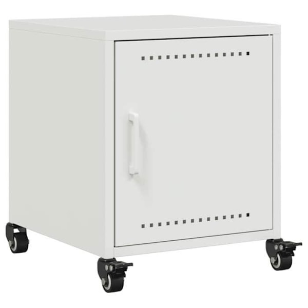 Natskab med skab og dør 36 x 39 x 43,5 cm hvid stål DEC033304 Vit