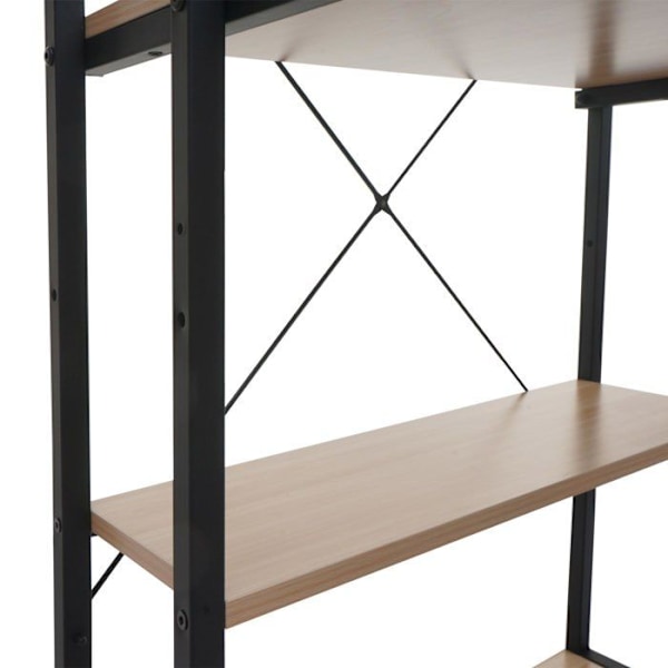 Bureau med hylde bord til computer 100 x 60 cm MDF og metal 04_0006013 Metall