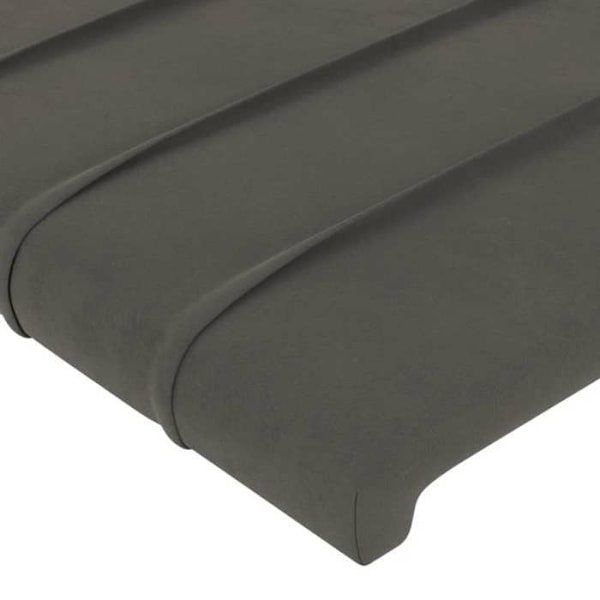Hovedgærde - Ikke specificeret - 90x5x118/128 cm - Mørkegrå velour - Integreret LED - Moderne design Mörkgrå