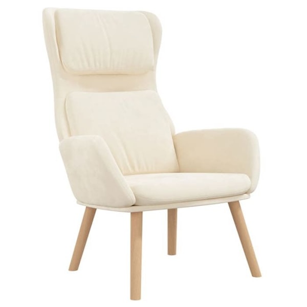 Lounge stol sofa værelse moderne design i creme velour DEC026638 Grädde