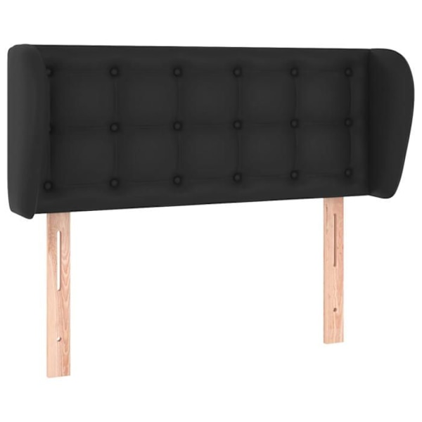 Sänggavel accessoar sovrum möbel med knappar och sidokant 83 x 23 x 78/88 syntetisk svart