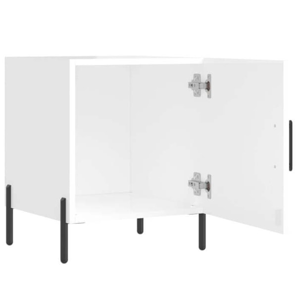 Natbord med rum og dør 40 x 40 x 50 cm hvidt ingeniørtræ og jern DEC033488 Vit