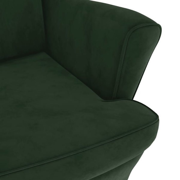 Designet og moderne loungestol i mørkegrøn velour DEC028686 Grön