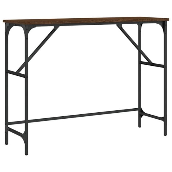 Moderne entrekonsol møbel, sidebord 100 x 32 x 75 cm, brun ingeniørtræ og metal DEC031834 kastanj