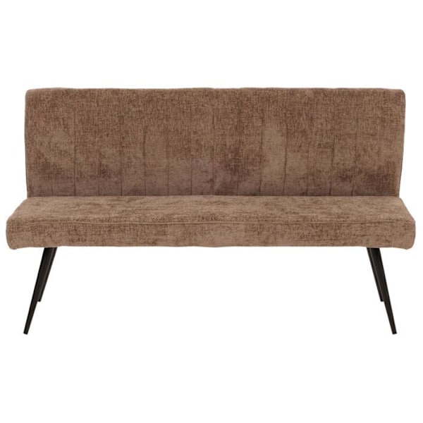 Matbordsoffa - Ej specificerad - 160 cm - Brunt chenilletyg - Metall - 3 platser kastanj