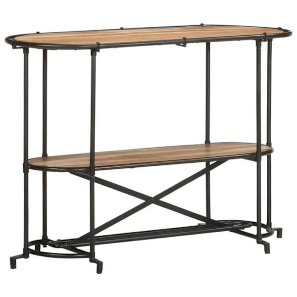 Praktisk konsolbord med hylde til en organiseret entré 110 x 42 x 76 cm massiv akacietræ og jern DEC031532 kastanj
