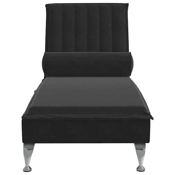 Meridienne chaise longue sisätiloille, värähtelytoiminto mustalla samettityynyllä DEC026156 Svart