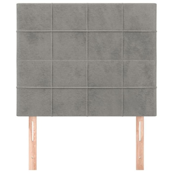 Hovedgærde - Ikke specificeret - 80x5x78/88 cm - Lys grå fløjl - Klassisk stil - 2 dele Ljusgrått