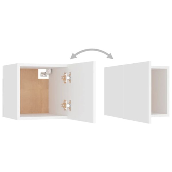 Väggsängbord med stort fack 30,5 x 30 x 30 cm i vitt ingenjörsträ DEC033289 Vit