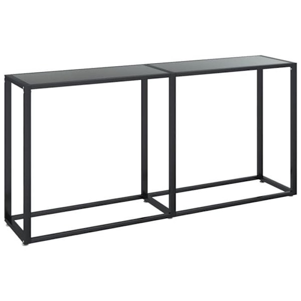 Konsolbord til stue 160 x 35 x 75,5 cm hærdet glas og sort stål DEC032120 Svart