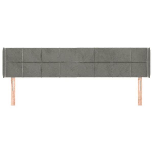 Hovedgærde - Ikke specificeret - 163x16x78/88 cm - Lys grå fløjl - Klassisk stil - Robuste ben Ljusgrått