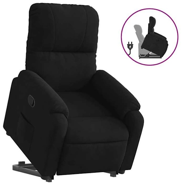Fauteuil relax TV med komfortabel polstring, elektrisk løftefunktion, i sort mikrofiber DEC028123 Svart
