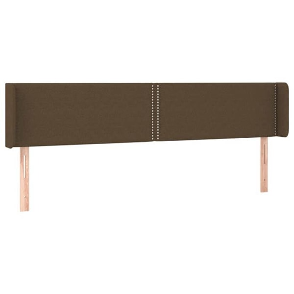Hovedgærde til seng, soveværelse, LED-møbel 203 x 16 x 78/88, mørkebrun stof