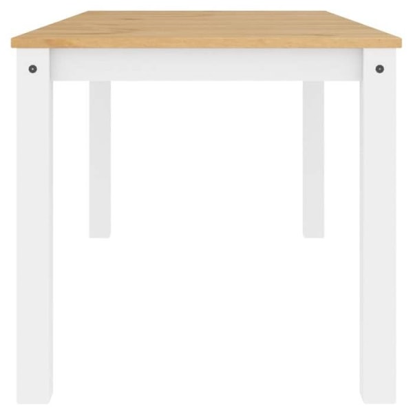 Moderni design-ruokapöytä 160 x 80 x 75 cm valkoista ja hunajapuun massiivipuuta DEC036901 Vit