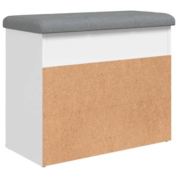 Vitt skohyllbänk 62 x 32 x 50 cm av ingenjörsträ vitt DEC024830 Vit