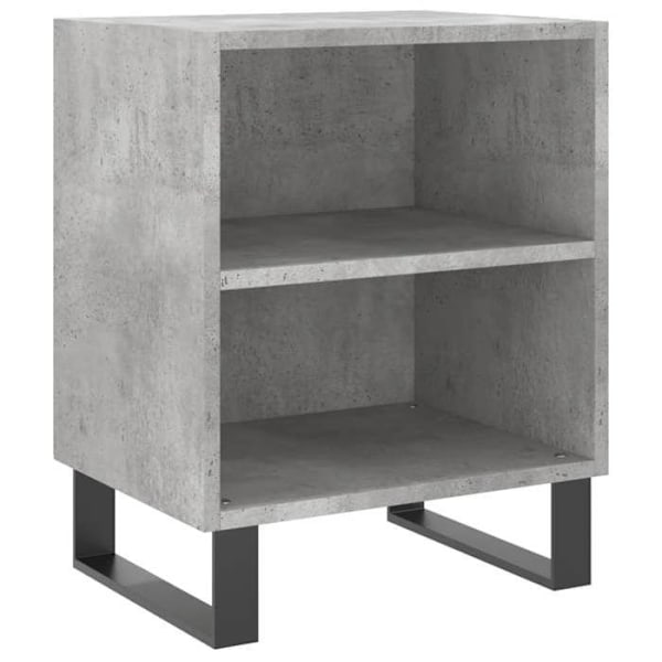 Sæt med 2 natborde med åbne rum 40 x 30 x 50 cm ingeniørtræ grå og jern DEC035355 kastanj