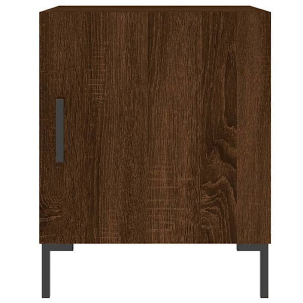 Sæt med 2 natborde med skab med dør 40 x 40 x 50cm ingeniørtræ brun og metal DEC035854 kastanj