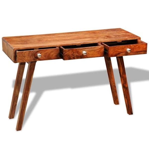 Entrémöbel konsolbord design elegant med 3 lådor 76 cm massivt trä brun DEC031624 kastanj