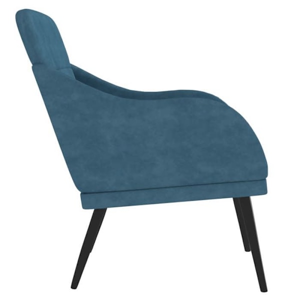 Modern design loungestol för vardagsrum 63 x 76 x 80 cm blå sammet DEC026855 Blå
