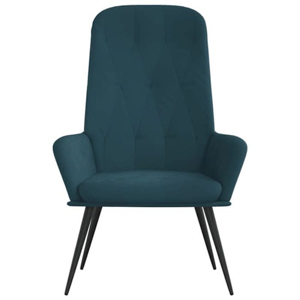 Moderne højrygget lounge sæde sofa i blå velour DEC026651 Blå