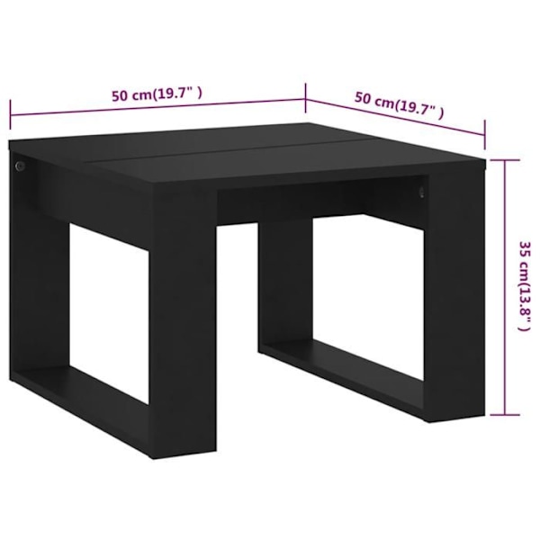 Sidetabel, planteholder, 50 x 50 x 35 cm, sort ingeniørtræ, DEC032496 kastanj