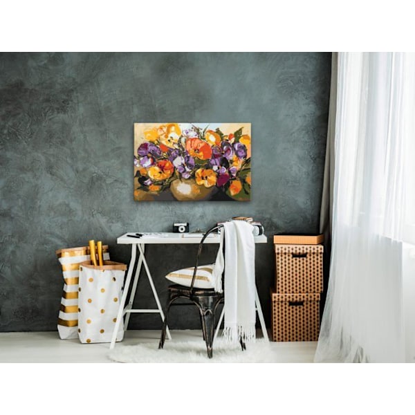 Självmålande tavla färg enligt nummer mönster Blomma i en vas 60 x 40