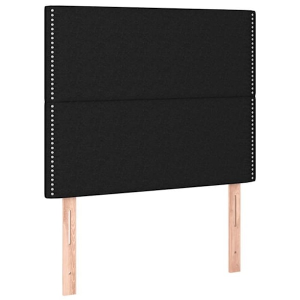 LED sengramme med hovedgærde og madras 120 x 200 cm sort stof TDL0209290 Svart