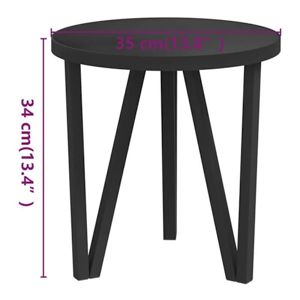 Laukun tuki kasveille ø35 cm MDF musta ja teräs DEC032588 Svart