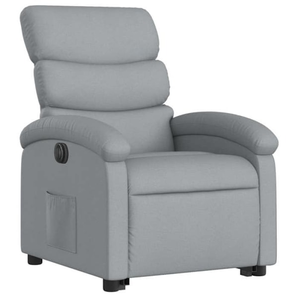Fauteuil relax TV med elektrisk løftefunktion, meget komfortabel, lys gråt stof DEC028318 Grå