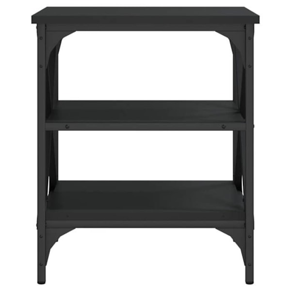 Sæt med 2 sideborde med hylder 40 x 42 x 50 cm i sort ingenieurtræ og stål DEC032641 kastanj