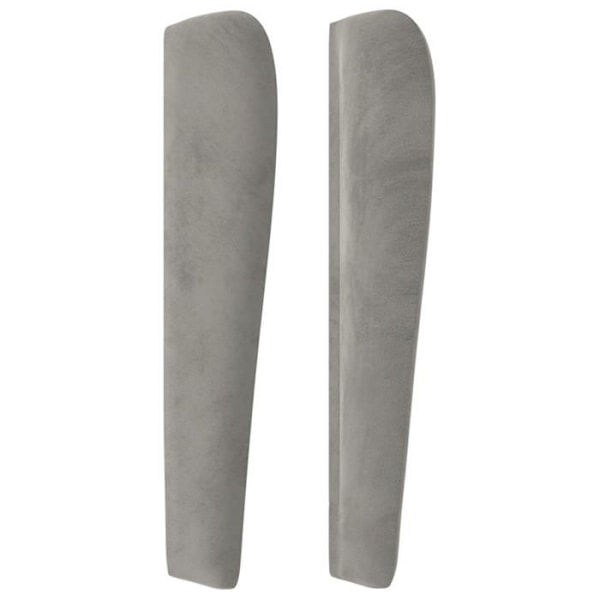 Sänggavel tillbehör sovrum möbel med sidokant 83 x 23 x 118/128 ljusgrå sammet