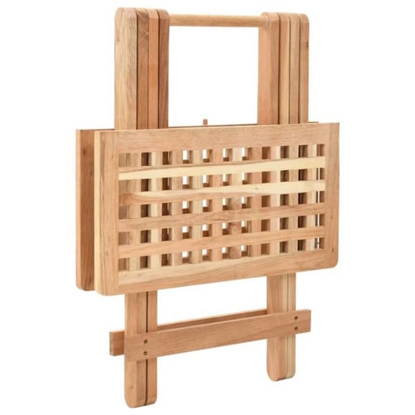 Käytäväpöytä taitettava 50 x 50 x 49 cm massiivipähkinä beige DEC032517 Beige