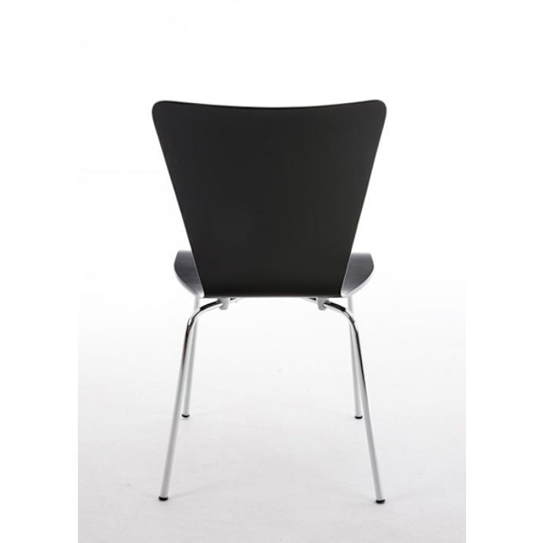 Set med 2 stapelbara köks- och matsalsstolar i svart trä med stabil struktur och fyra ben i metall 10_0003082 kastanj