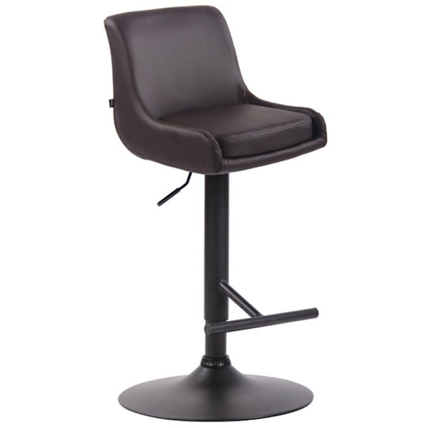 Barstol med fotstöd i modern design, syntetiskt brunt, ben i krommetall TDB10432 kastanj