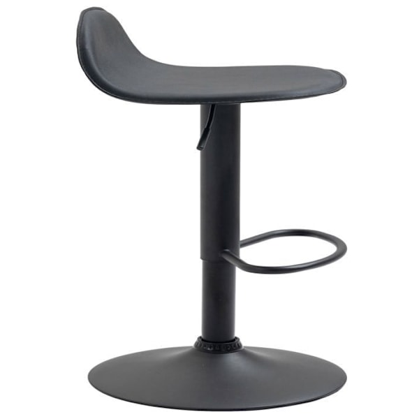 Sæt med 2 barstole med fodstøtte i sort PVC, trompetfod i sort metal 10_0004261 Metall