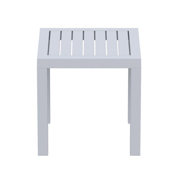 Liten trädgårdsbord i grå plast som tål väder och vind 45x45x45 cm MDJ10201