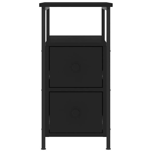 Sæt med 2 natborde med to skuffer og hylde 30 x 60 x 60 cm sort ingeniørtræ DEC035458 kastanj
