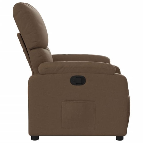 Fauteuil relax TV med komfortabel polstring, manuel hældningsfunktion i brun stof DEC028054 kastanj