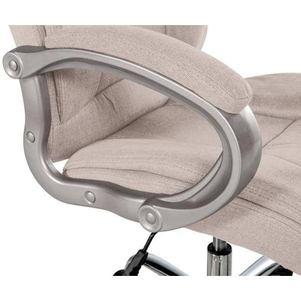 Ergonomisk kontorsstol är bekväm i creme färg och krommetall 10_0002384 Grädde