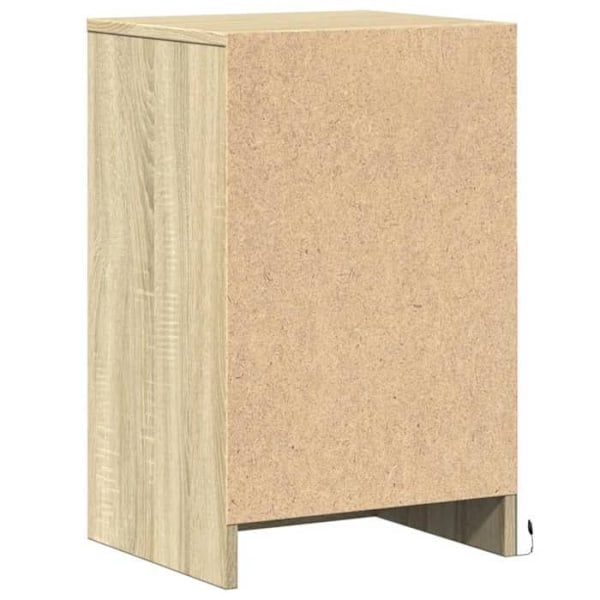 Natskab med skuffer og LED 38 x 34 x 61 cm iingeniørtræ i egetræsfarve DEC032775 kastanj