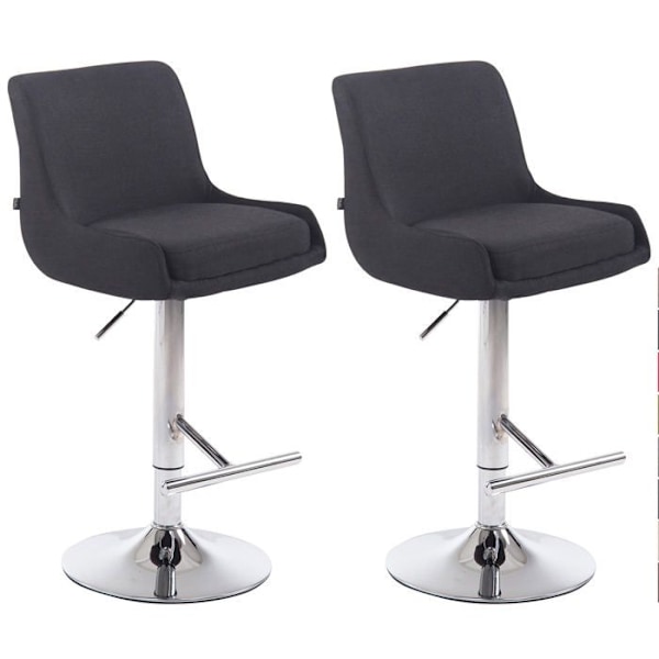 Sæt af 2 barstole med moderne design i sort stof, metalben med kromlook. Metall