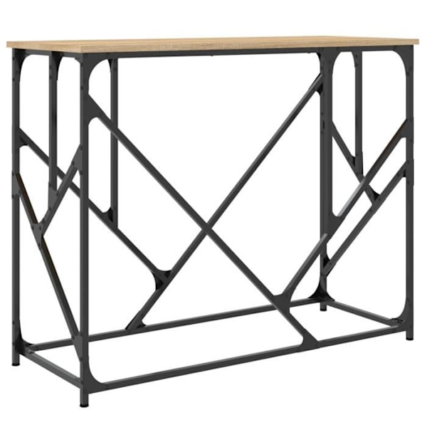 Bordsskåp praktisk konsol för en organiserad entré 100 x 40 x 80 cm ingenjörsträ och metall DEC031921 kastanj