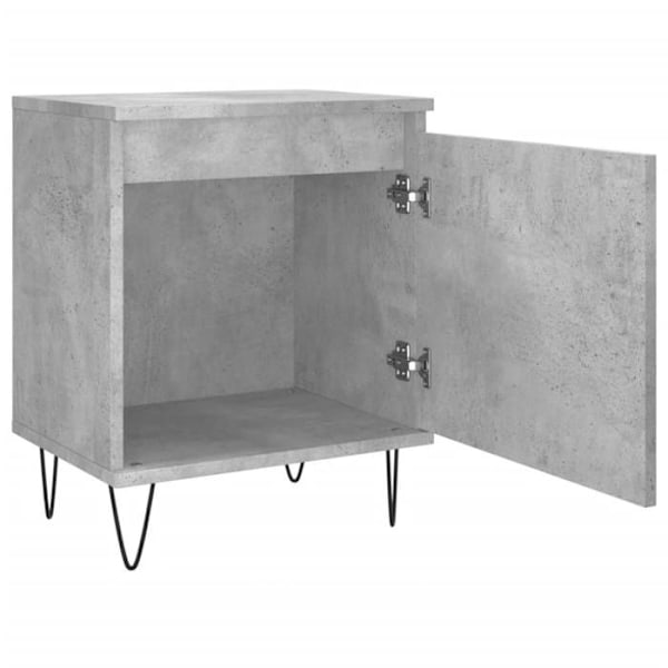 Sæt af 2 natborde med skab med dør 40 x 30 x 50 cm ingeniørtræ grå og jern DEC035353 kastanj