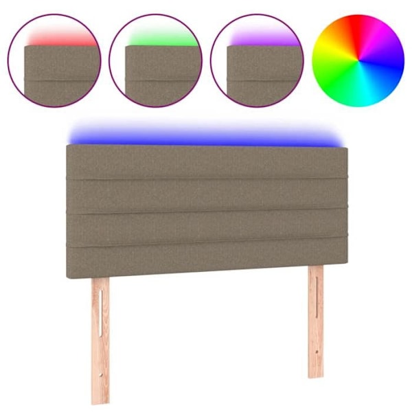 Hovedgærde til soveværelse møbel med LED 100 x 5 x 78/88 cm taupe stof TDL0200434 Mol