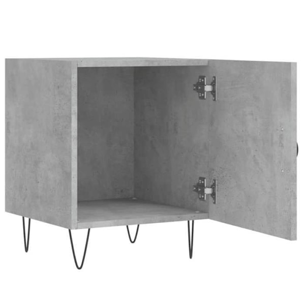 Sæt med 2 natborde med skab med dør 40 x 40 x 50 cm grå ingeniørtræ DEC035394 kastanj
