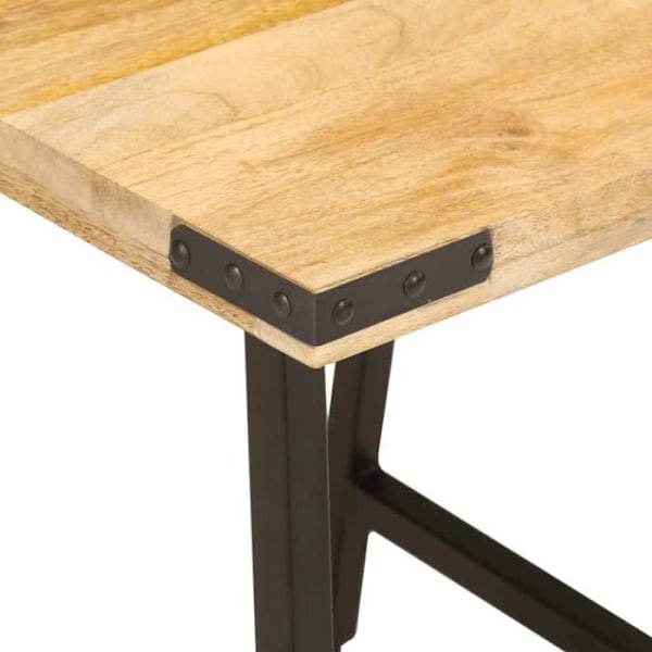45 x 45 x 50 cm:n kokoinen tukeva mango-puusta ja raudasta valmistettu apupöytä DEC032570 kastanj