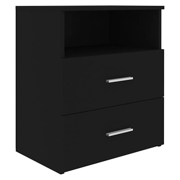 Natteskab med skuffer og opbevaringsrum 50 x 32 x 60 cm sort ingeniørtræ DEC034496 kastanj